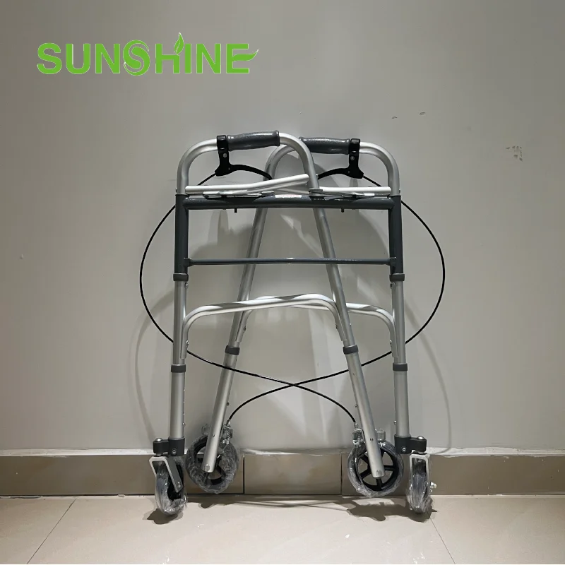 WA252 Folding Junior Walker Light Weight Walking Aid Economic Walker Anodized Aluminum Durable Disabled Walker Rollator