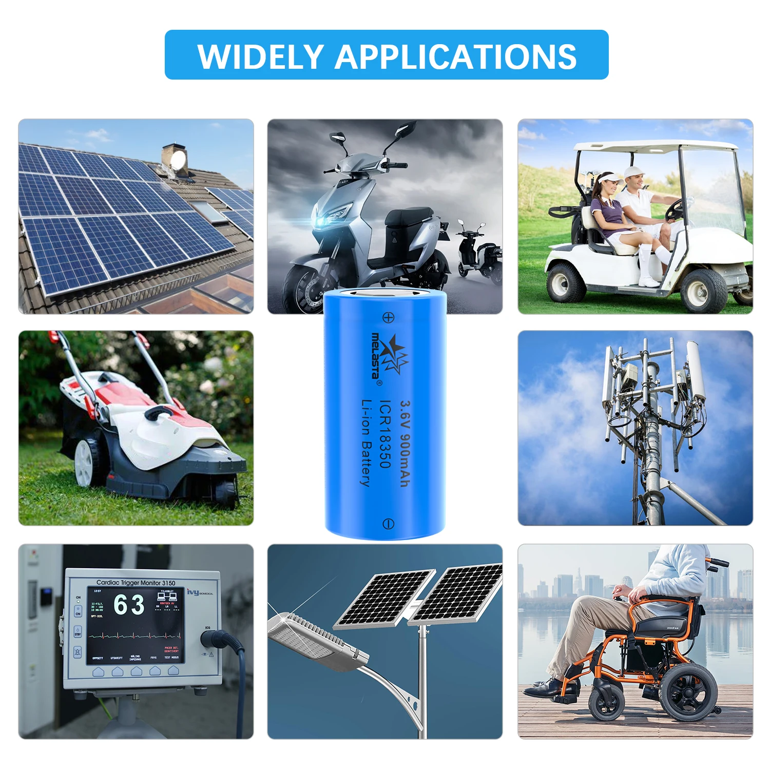 Icr18350 3.6v 900mah Lithium-Ion Battery Cell Cylindrical Rechargeable Lithium 18350 Battery