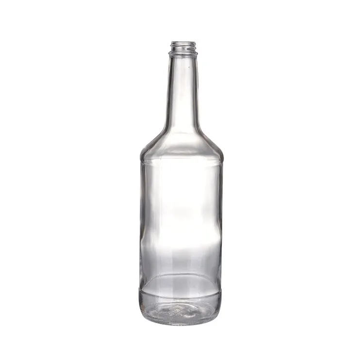 High Quality Gin Flint Spirit Whisky Vodka Liquor Glass Bottles with Embossed Finish for Brand Rum Liqueur Carton Packaging