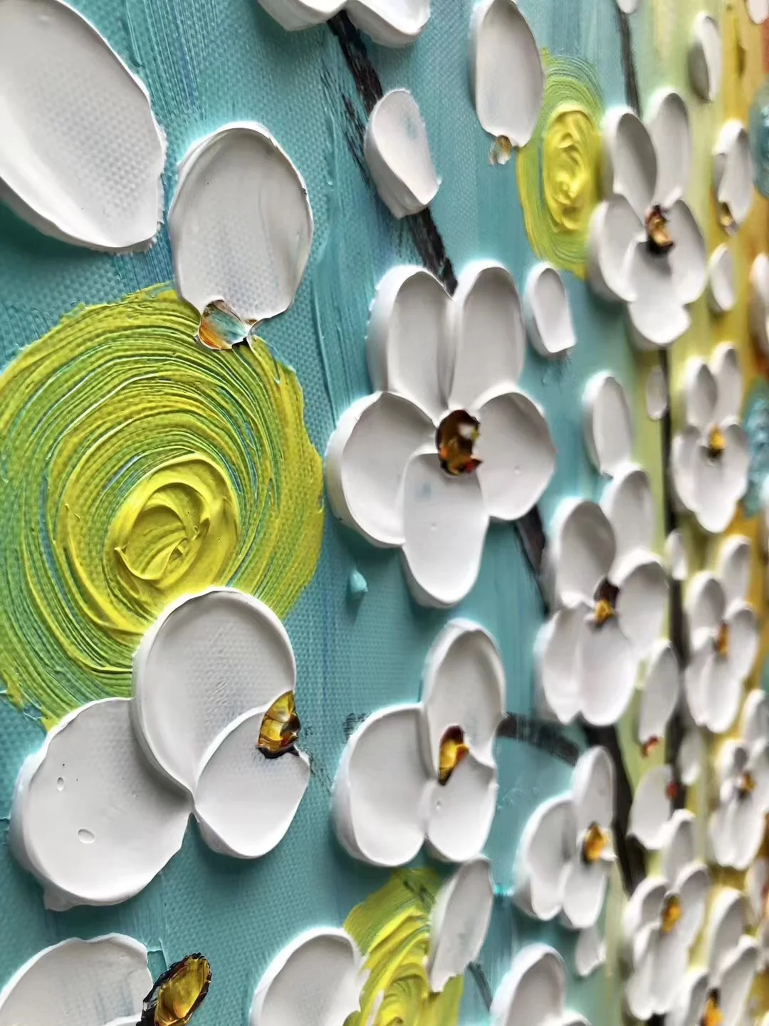 100% Handpainted Textured Flower Painting abstract oil painting for Home Bedroom Wall Decoration