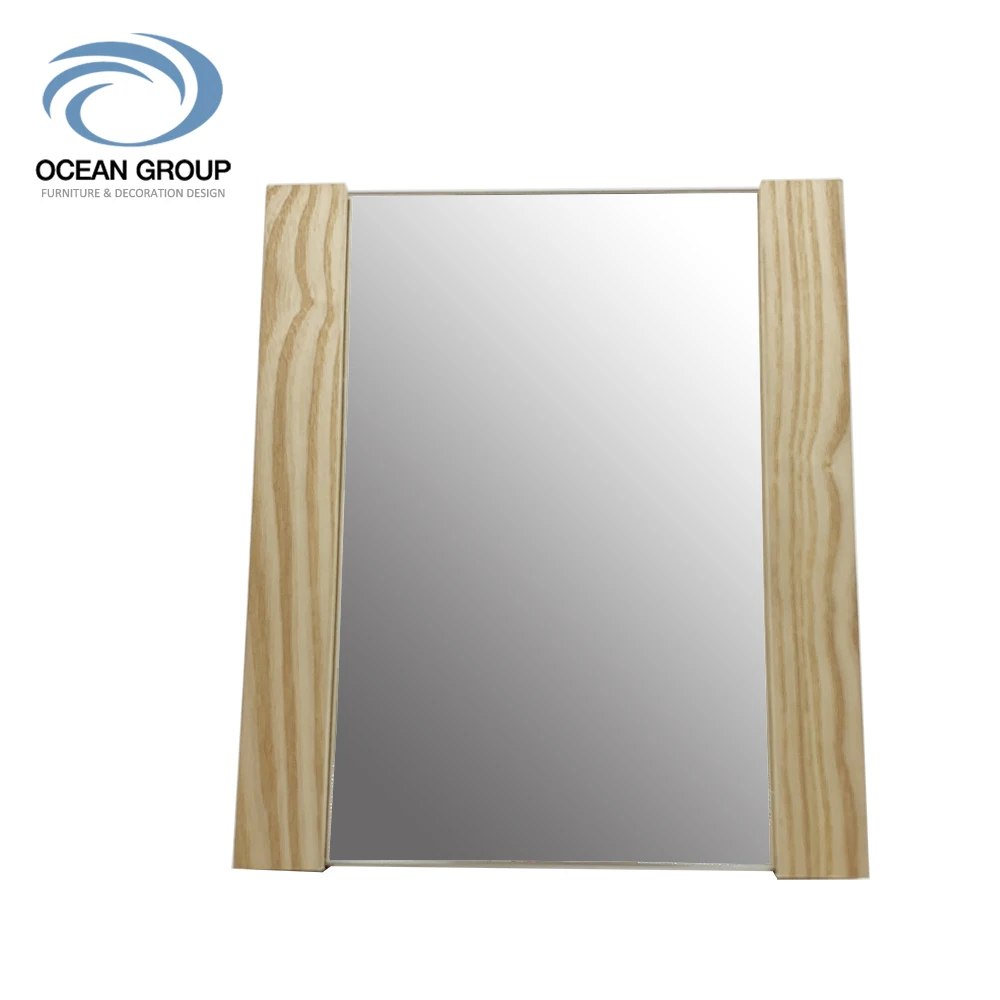 Natural Style Photo Frame Make Up Mirror Wood Framed Tabletop Mirror