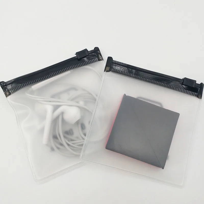 Пользовательский маленький перерабатываемый пластиковый прозрачный пакет из ПВХ на молнии для косметики, ювелирных украшений, колец, упаковочный пакет с застежкой-молнией