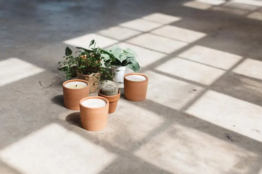 Neutral Blush Terracotta Vessel Candle Holder Pot