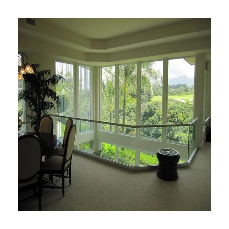 ACE custom Balustrade Handrail U channel aluminum Base Balcony Glass  Tempered Glass Stair  Balcony  glass fence