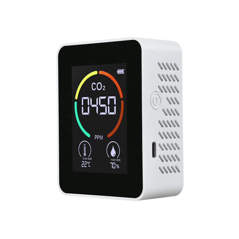 K06 Air quality CO2 test carbon dioxide meter Gas detector temperature humidity blacklight USB Recharge CO2 Monitor sensor