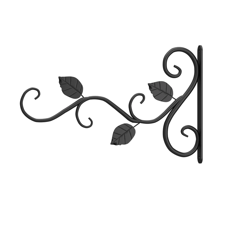 Iron Outdoor Hanging Brackets Wall Garden Plant Hooks Metal Brackets for Solar Light Bird Feeder Lantern Wind Chimes with Screws