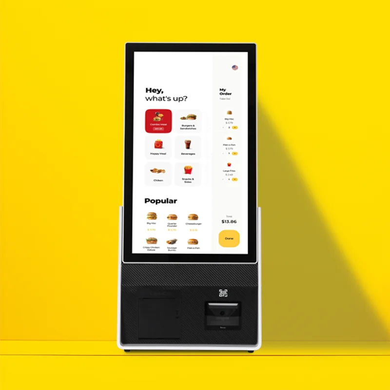 Desktop Floor Stand 21.5' Multi-Point Touch Self Ordering Kiosk Cash Cashless Self Payment Kiosk