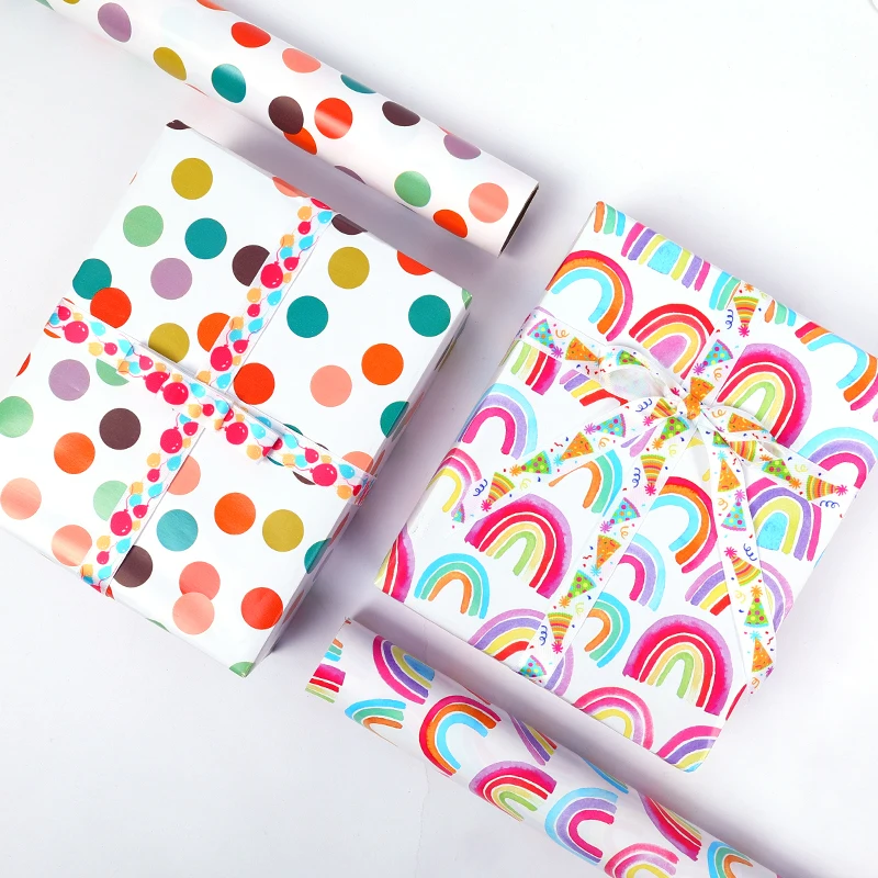 2024 Birthday Kids Gift Wrapping Paper 50*70 cm 4 Pieces A Pack Packing Paper Sheets