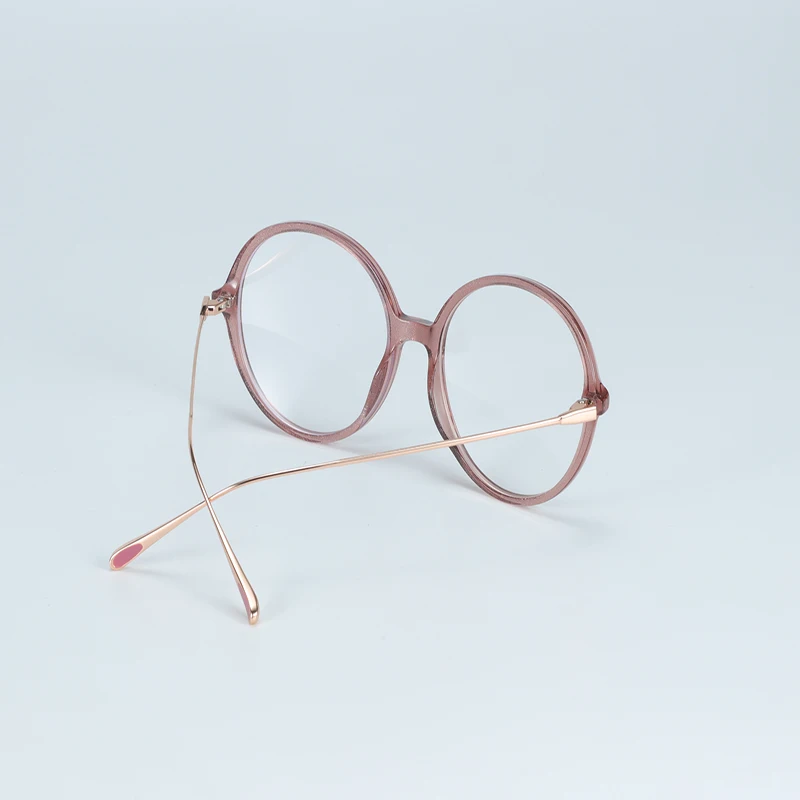 Classic Custom Ladies Optical Eyeglasses For Women Eyewear Acetate Round Slim Frame Optical Glasses Spectacles