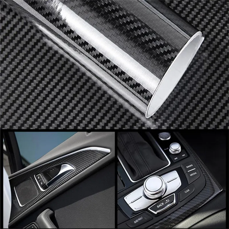 Hot Sell Air Free Channel Glossy 6D 7D Carbon Fiber Black Special Texture Self Adhesive Vinyl Car Wrap Factory Wholesale