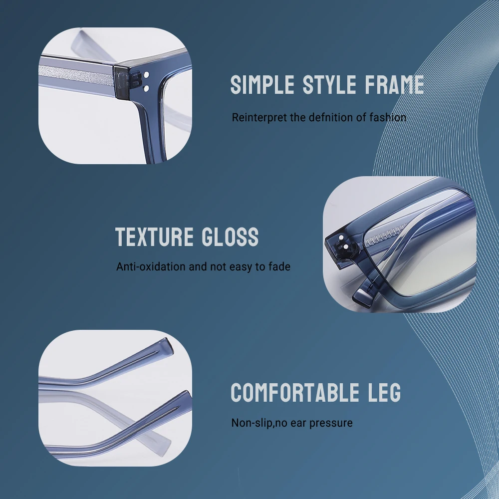 Oversized Square Blue Light Blocking Glasses Fashion Computer Eyewear with Anti Glare Eye Protection for Women and Men