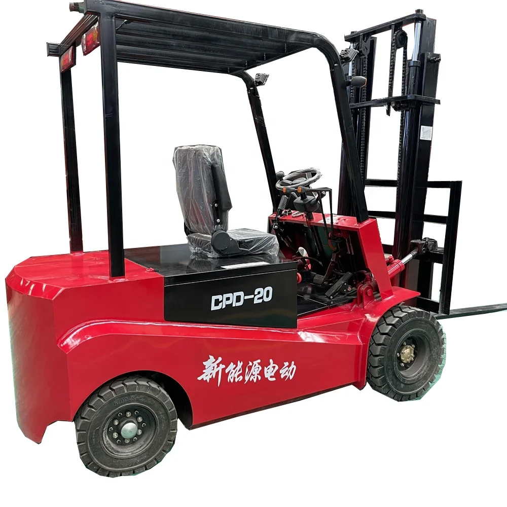 2T electric forklift industrial transport vehicles are used for the transportation of large storage objects