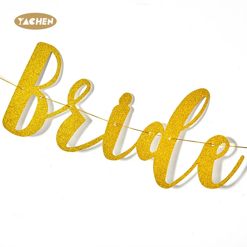 YACHEN Diamond glitter garland festive backdrop bride to be pull flag banner wedding decoration