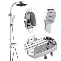 Holmine New Aluminum Alloy Shower Set with Soap Dish Hand Shower Set Thermostatic Faucets Mixer Shower