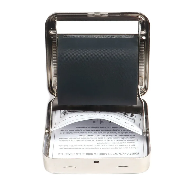 Hot Sale 70mm Silver Tobacco Rolling Case Semi-Automatic Stainless Steel Metal Manual Cigarette Rolling Machine
