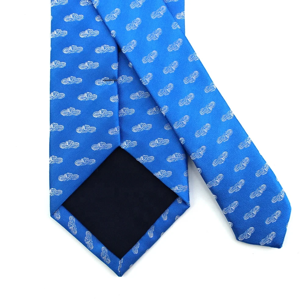 Create Your Own Motorbike Design Handmade 100% Silk Custom Woven Blue White Motorcycle Elegant Ties Two Tone Mens Neckties