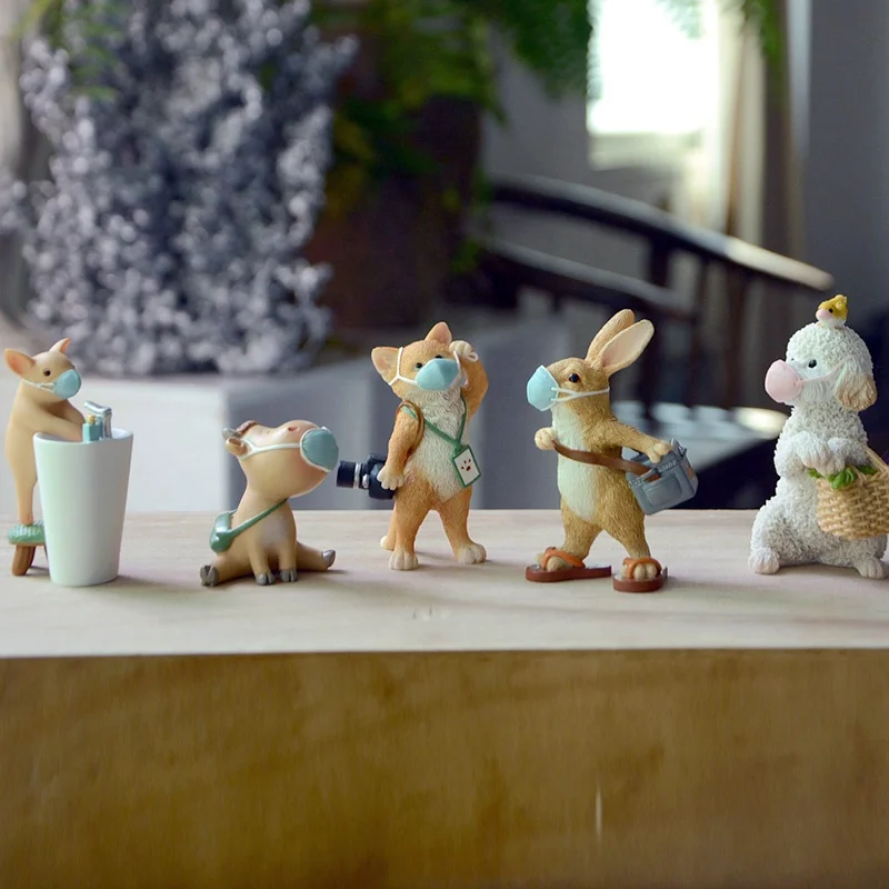 Z15805A Gift Idea Nice Resin Handcraft Statue Courier Bunny Animal Figurine