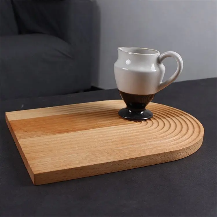 Nordic style solid wood geometric dining breadboard shelf fruit swirl board kitchen table decoration beech wooden