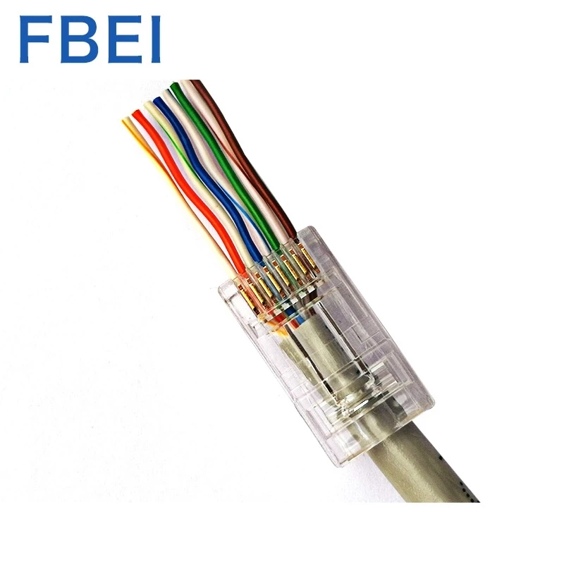 Разъемы EZ CAT6 RJ45 8p8c проходной