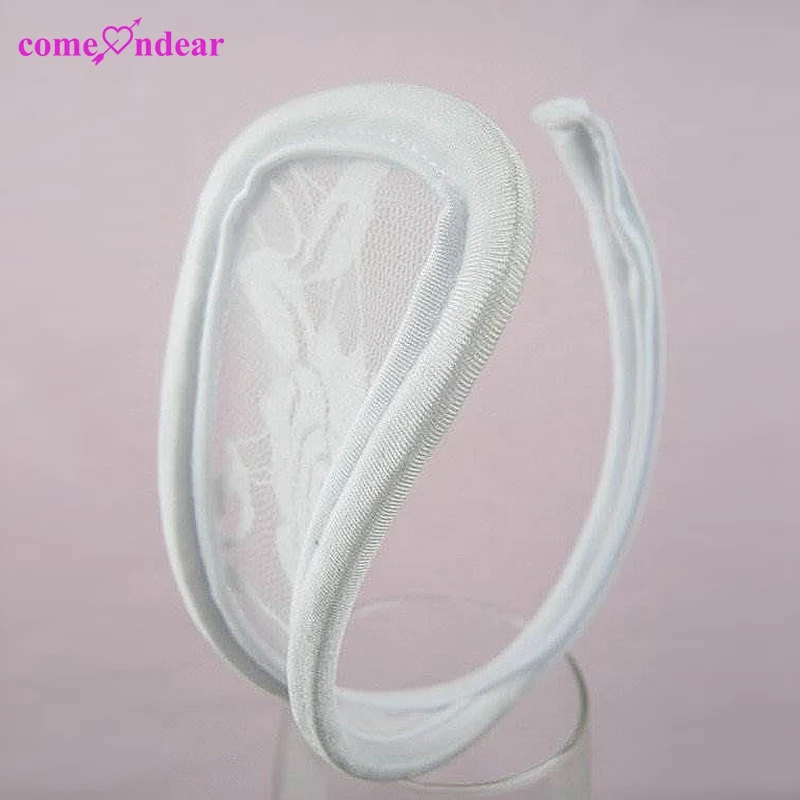 Wholesale Stylish White Lace Floral Patchwork Transparent Sexy Girls C String Panty