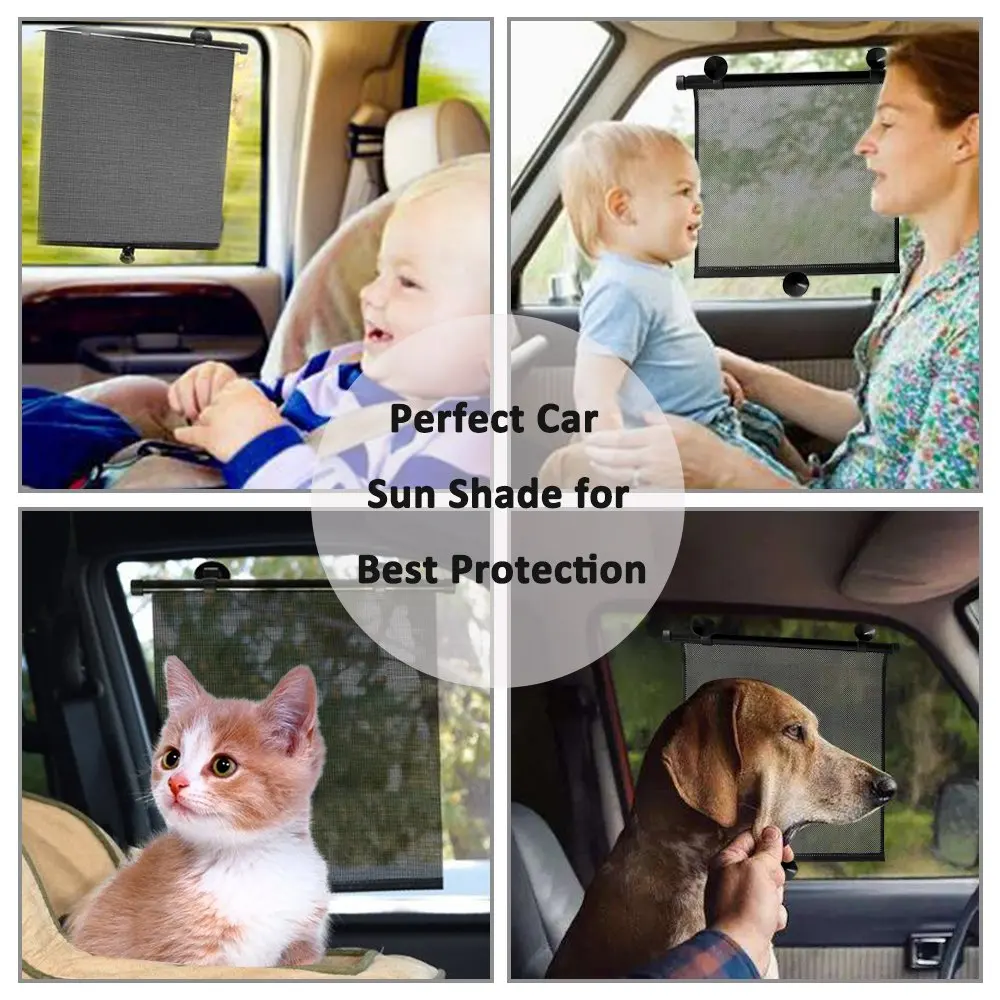 Car Sun Shade Protector Parasol Retractable Auto Side Window Roller Sunshade Covers Parking Windshield car sunshade