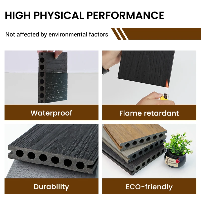 Durable Wood Grain Outdoor WPC Flooring Wood Plastic Composite Co-extrusion Decking