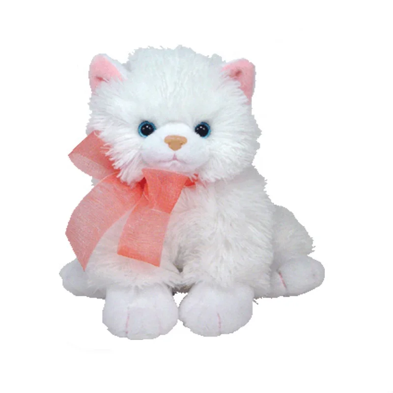 Wholesale plush fat baby doll cat stuffed big eye toy cute cat colored animal doll plush toy