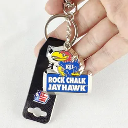 Hot Sell Listed Wooden Pom 3D Metal Hard Enamel Key Chain with Hook