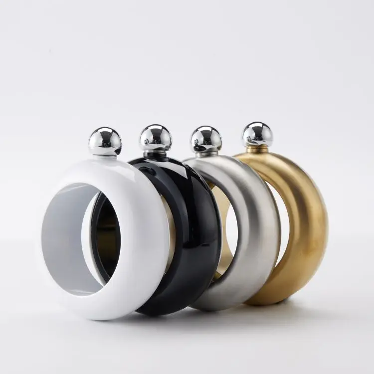 Wholesale Custom Logo Portable Stainless Steel 3.5 oz Bangle Bracelet Liquor Hip Flask for Women Gift