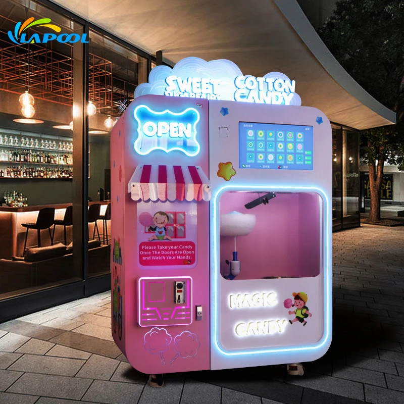 Hot Sale Electric Full Automatic Marshmallow Floss Vending Machine For Making Cotton Candy