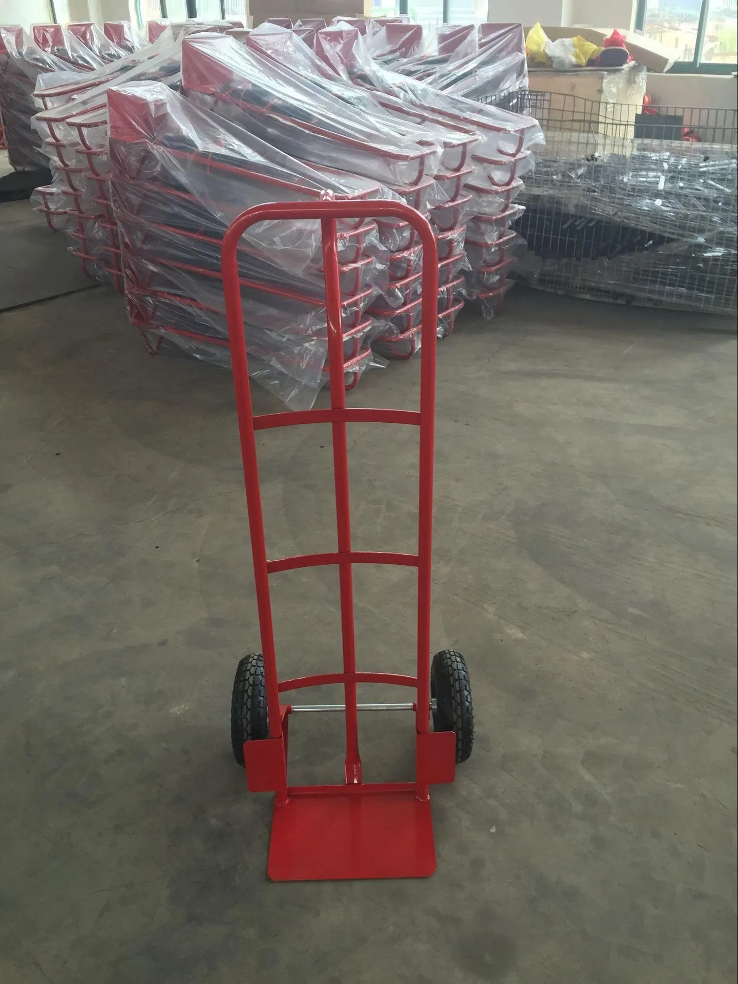 Tangshan sourse factory wholesale heavy duty Wheel Barrow Platform Hand truck Hand Trolley Tool Cart Rubber Wheel Caster