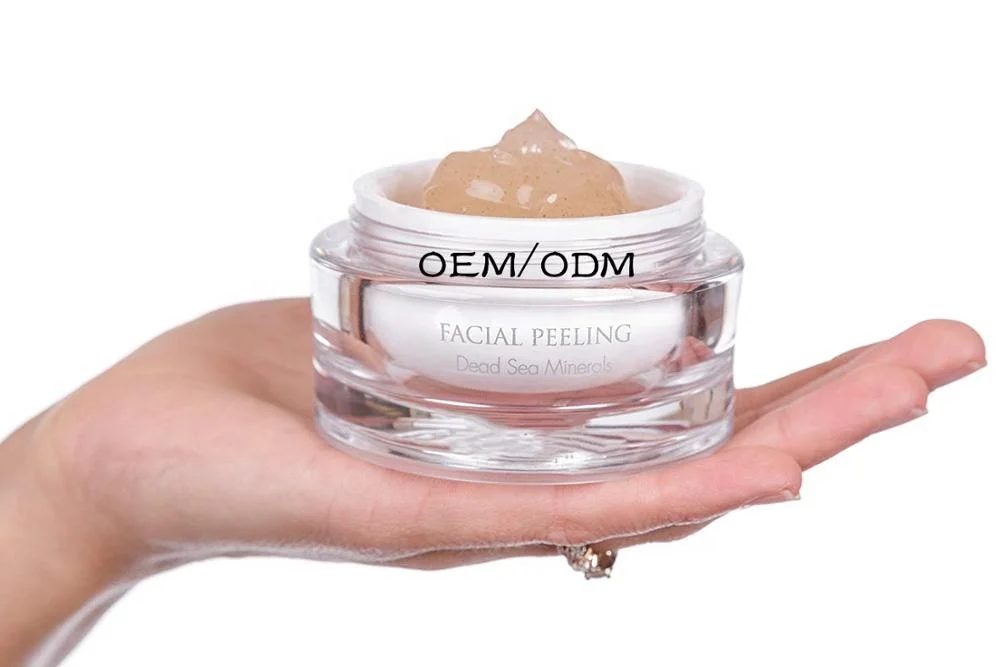 Private Label Facial Peeling Gel, Containing Dead Sea Minerals And Nut Shell Powder Blackhead Remover Peeling Gel