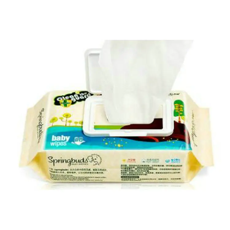 Hot selling convenient soft thick alcohol free Non-woven Spunlace baby hand face cleaning wet tissues