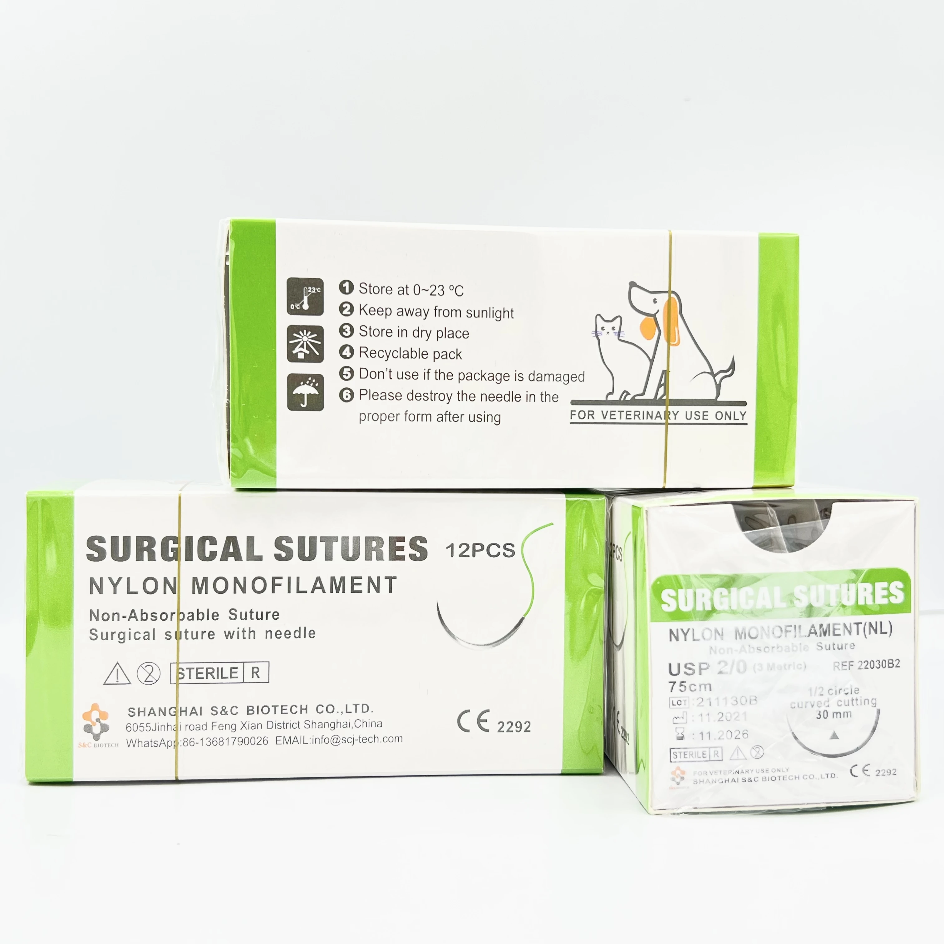 High quality  3 Absorbable Pet suture Quick & accurate 1# nylon