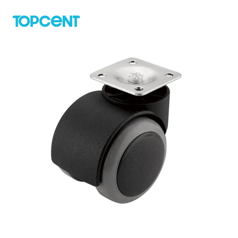 TOPCENT 1.5inches plastic office chair casters / cabinet wheels with locking