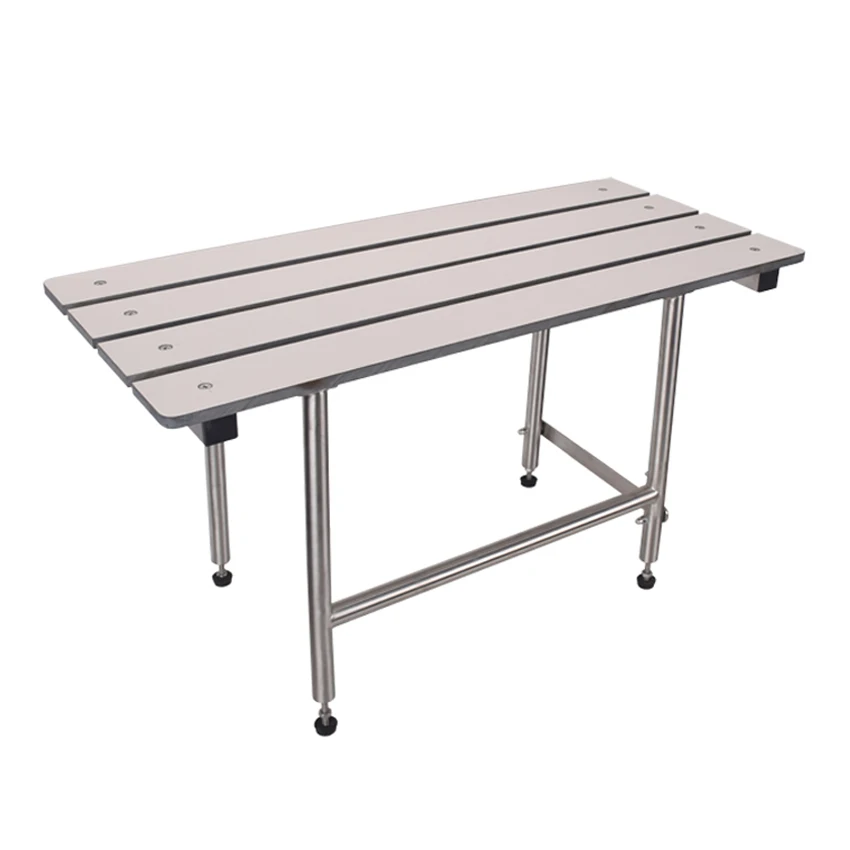 Modern L-Shape Wood Folding Wall Shower Seat Chair Silhouette Mount Bench Mounted For Bathroom Use Shower Room Accessories