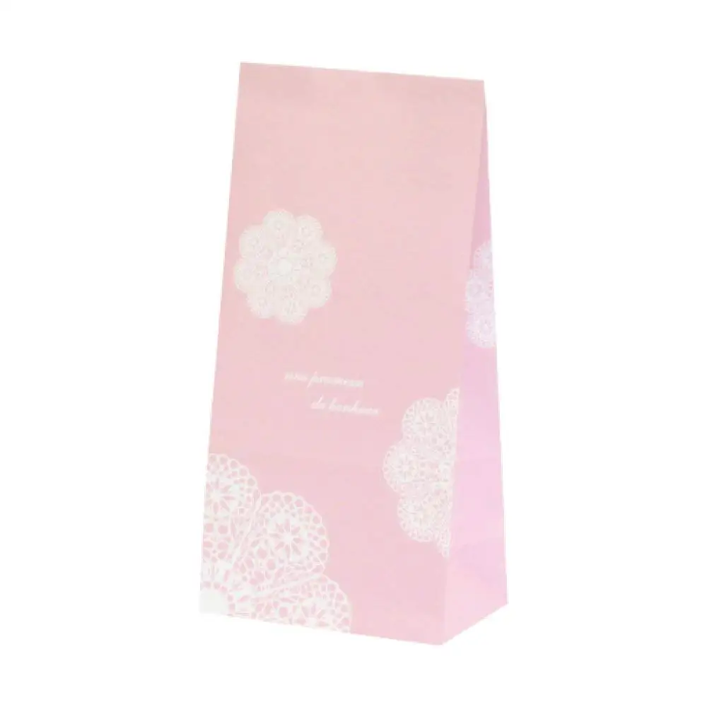 Paper Bag Candy Small Flower Wholesale Food Grade Kraft Favor Pink Factory Shopping Bag Handbag Custom Logo Kraft Paper Bag