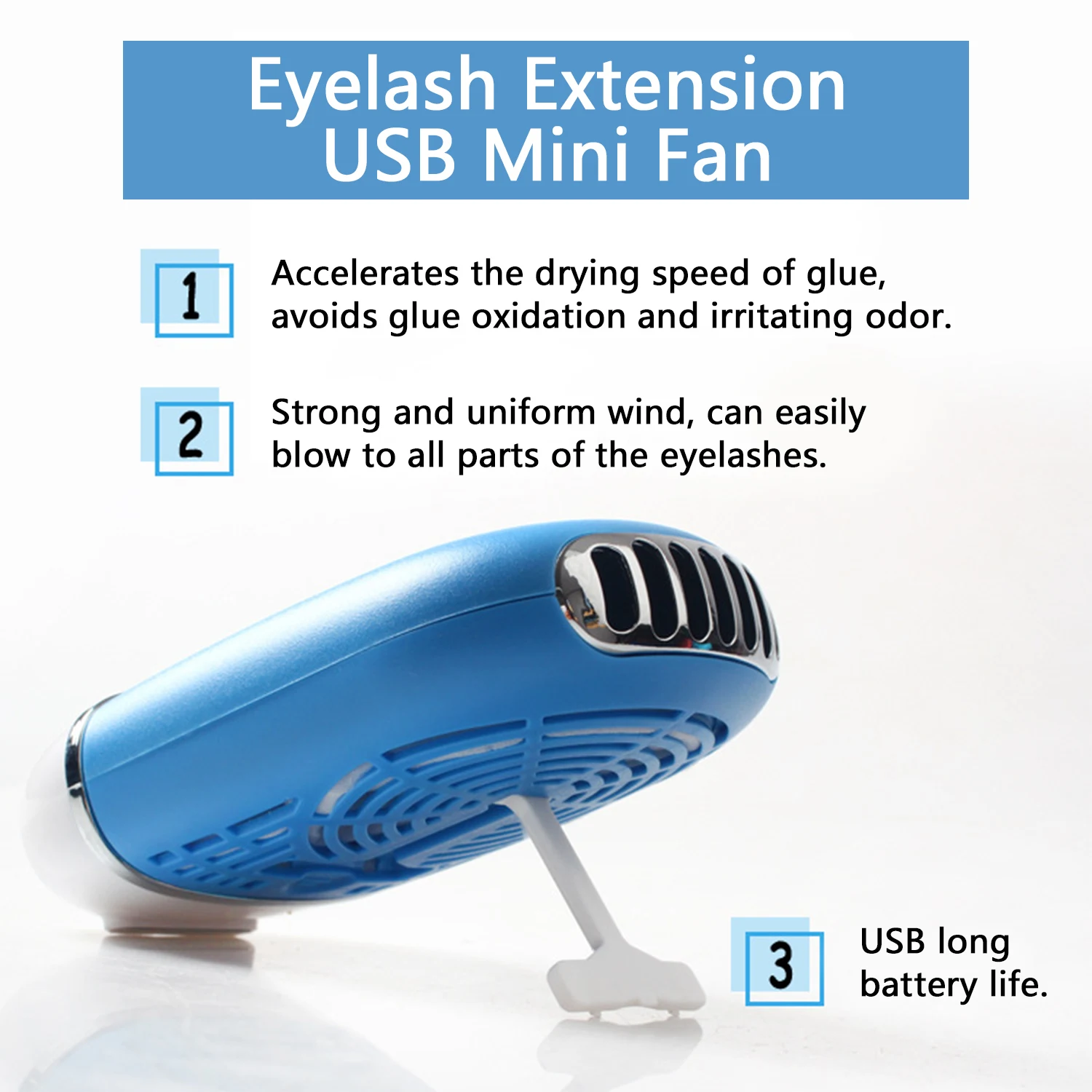 Jaunty Sky Wholesale Rechargeable Portable Mini Cooling Fan Eyelash Extension Nail Art Handheld Mini Fan
