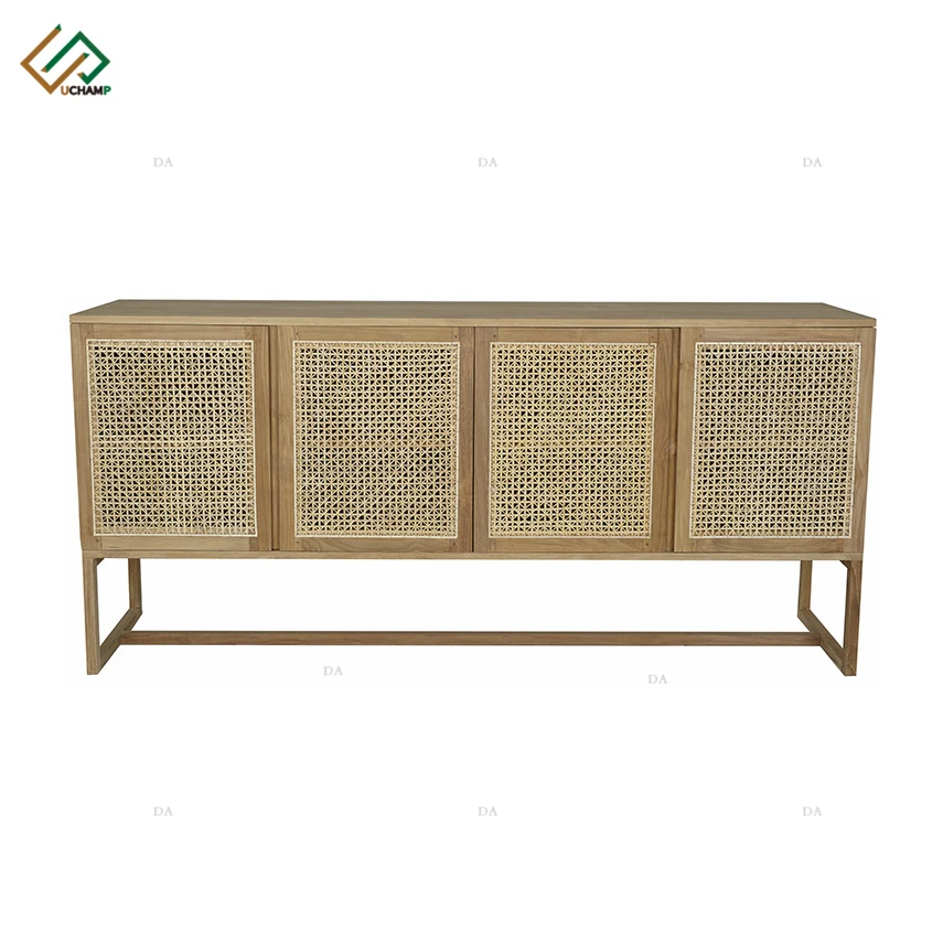  Wooden Furniture One Drawer Nightstand Rattan Bedside