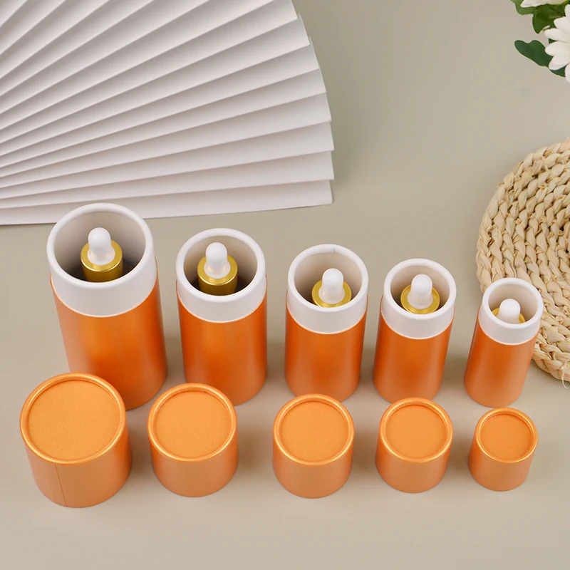 5ml 10ml 15ml 20ml 30ml 50ml 100ml stock perfume essential oil bottle recyclable cylinder tube round cardboard paper tube box