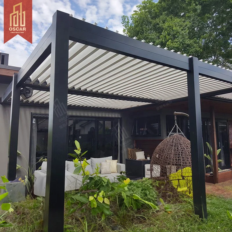 Waterproof Modern Shed Cover Steel Swimming Pool Bioclimatic Pergolas Balcony Electric Customized Price Garden Pavilion Outdoor