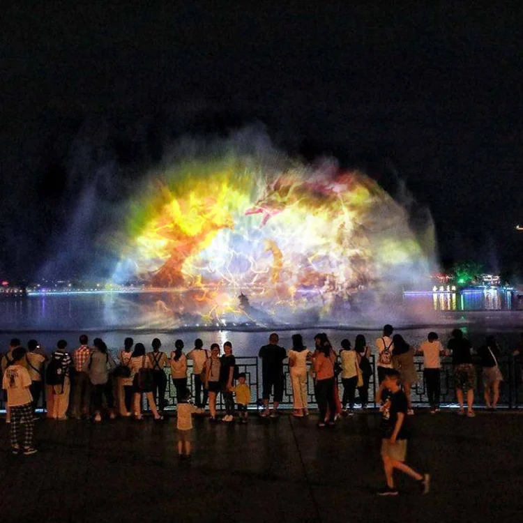 Outdoor Using Graphic Water Curtain Movie 3D Hologram Water Screen Fountain for Projection