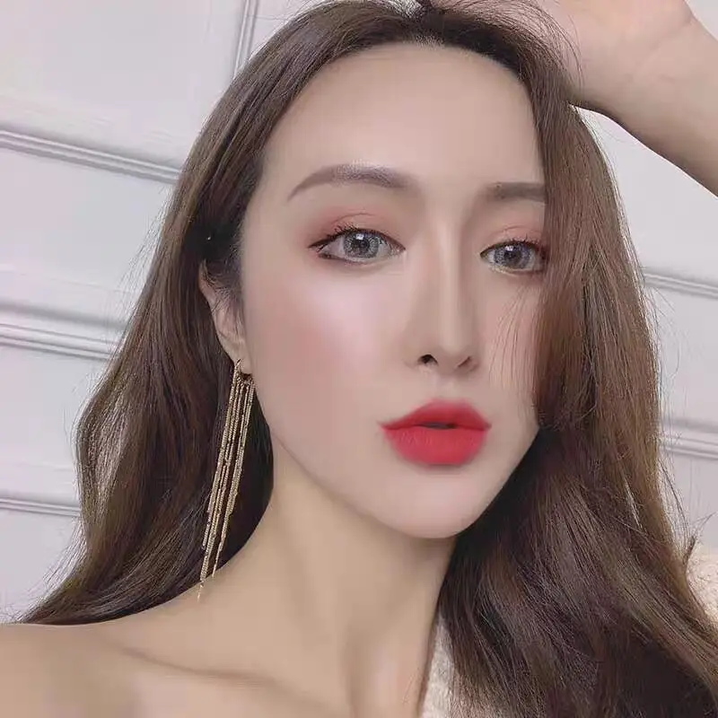 Women Ear Long Line Chain Jewelry Tassel Earrings Gold