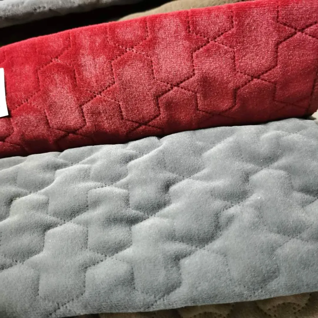 pleated fabric quilt velvet furniture minky fabric for home textile upholstery sofa bed