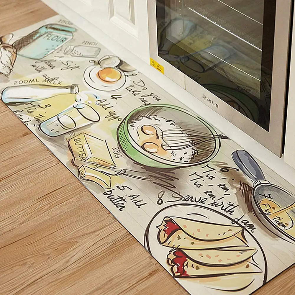 Factory Supply Anti Fatigue Washable Kitchen Floor Mat , Non Slip Waterproof Kitchen Door Rug Mat Kitchen Mat