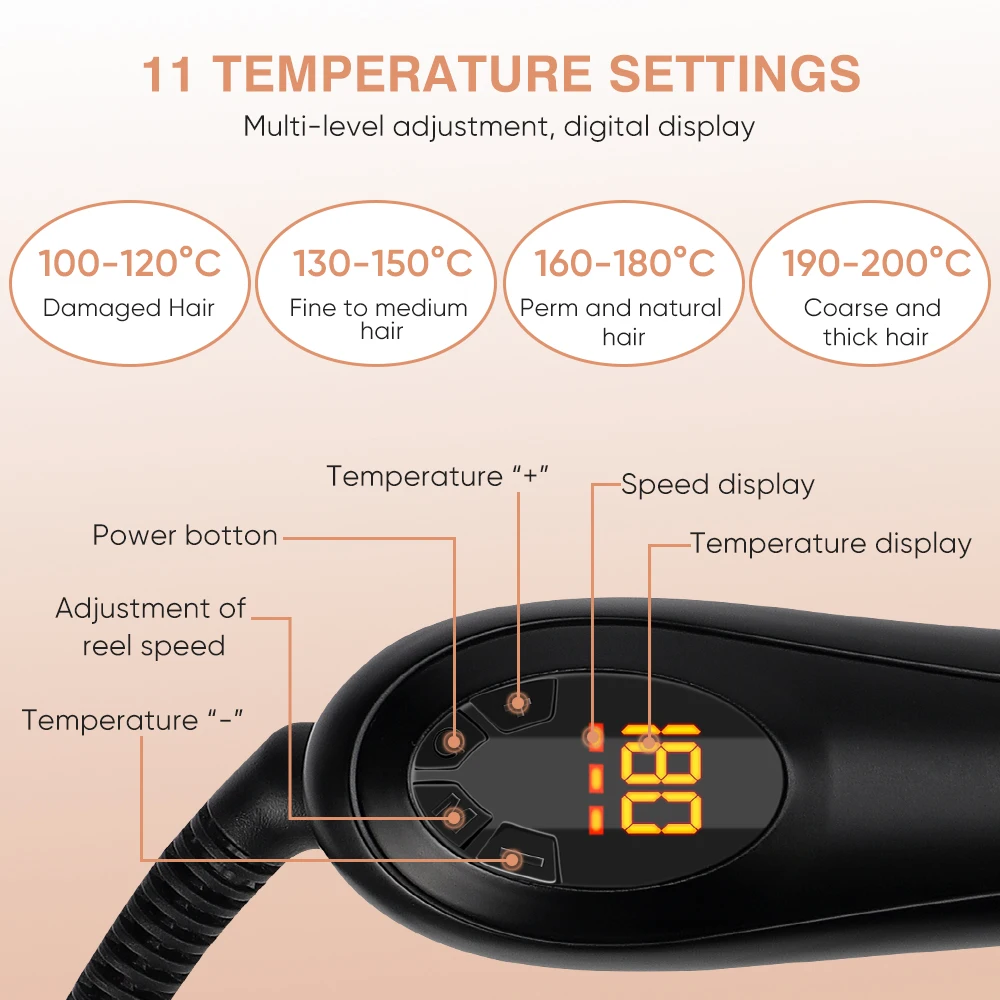 New Design 2 in 1 Portable Electric Curlers Rollers Professional Automatic Rotating Hair Curler Professional Curling Iron
