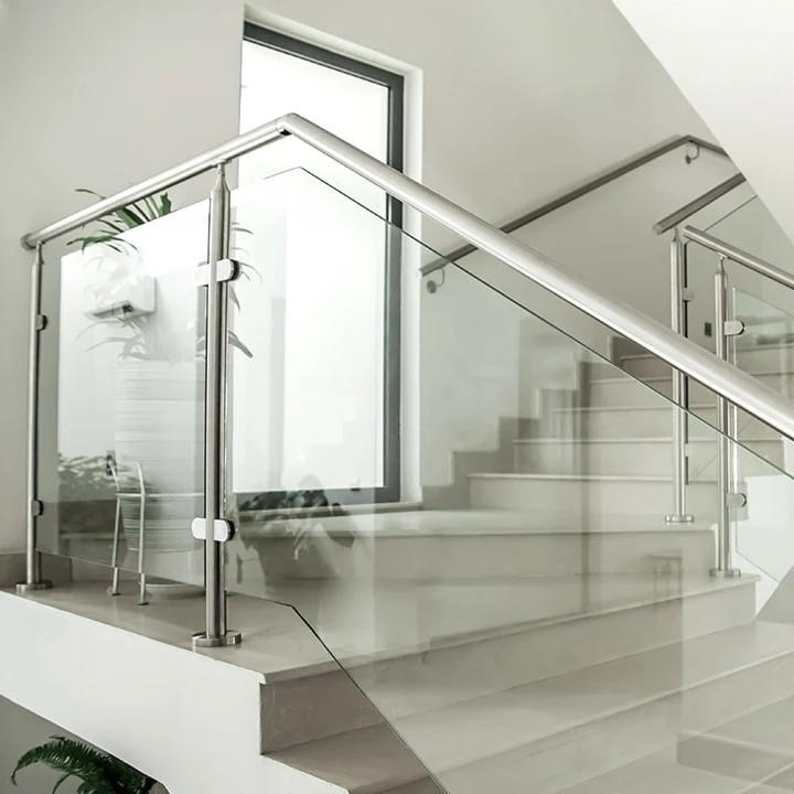 Stair Glass Railing With Glass Clamp Standoff Glass Balustrade And Spigot Stair Hardware Accessories