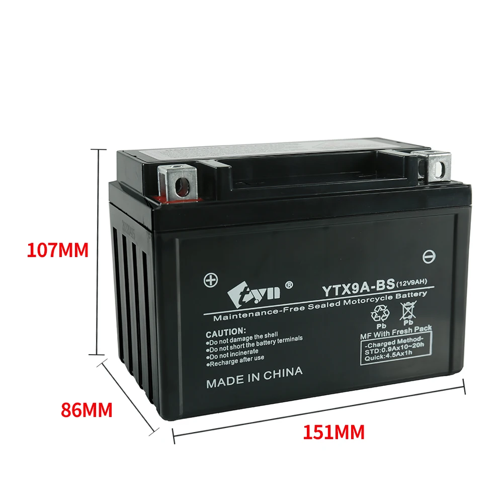 Motorcycle BATTERY YTX7A-BS High Power 12N9-BS Electric Motorcycle Battery
