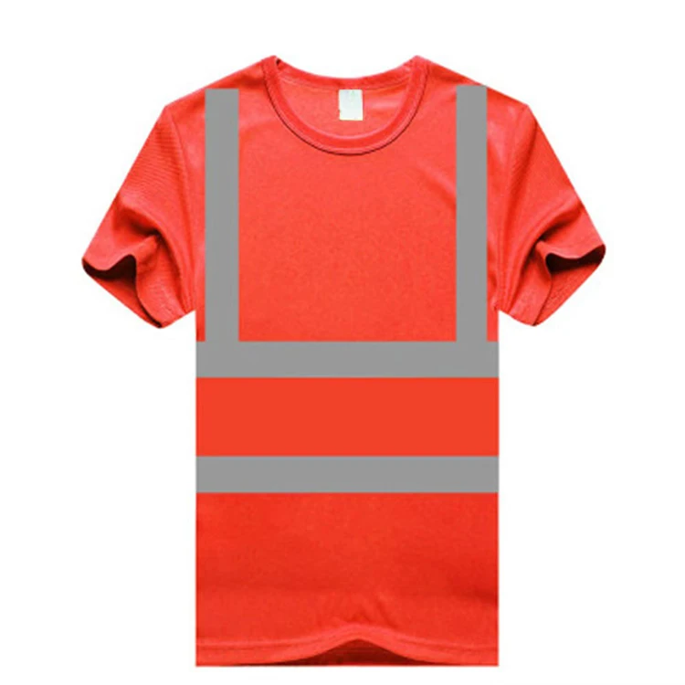 Wholesale  High  Reflective shirts Polyester mesh Custom Short Sleeve Reflective Stripe Polo Shirts