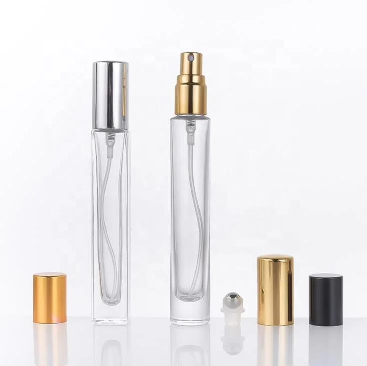 10ml Clear Round Square Glass Bottle For Perfume Essential Oils Cosmetic Empty Roll On Bottles